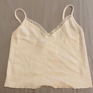 Brandy Melville white lace tank size small